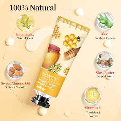 ANKOOY 12 Pack Hand Cream for Dry Cracked Hands - Natural Hand Lotion Travel Size, Mini Lotion Thank You Gifts for Nurse Teacher