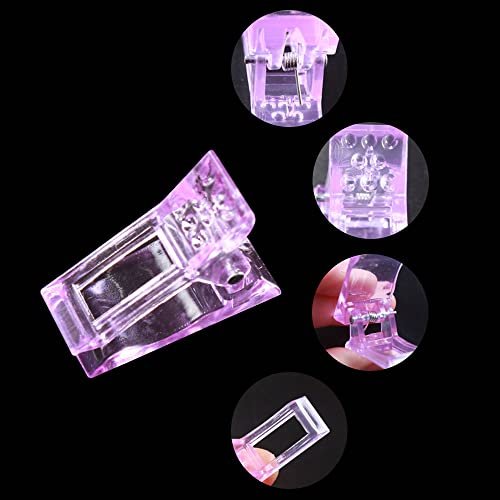 VNC 10 PCS Purple Nail Tips Clip for Polygel Nail Forms - Reusable UV LED Builder Clamps for DIY Manicure Nail Art - görsel 4