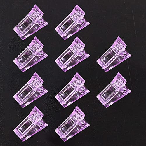 VNC 10 PCS Purple Nail Tips Clip for Polygel Nail Forms - Reusable UV LED Builder Clamps for DIY Manicure Nail Art - görsel 2