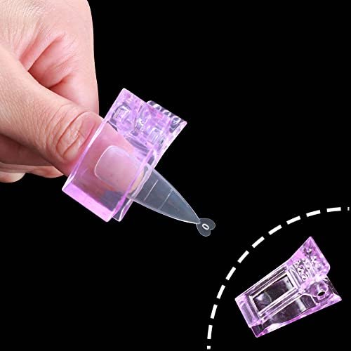 VNC 10 PCS Purple Nail Tips Clip for Polygel Nail Forms - Reusable UV LED Builder Clamps for DIY Manicure Nail Art - görsel 12