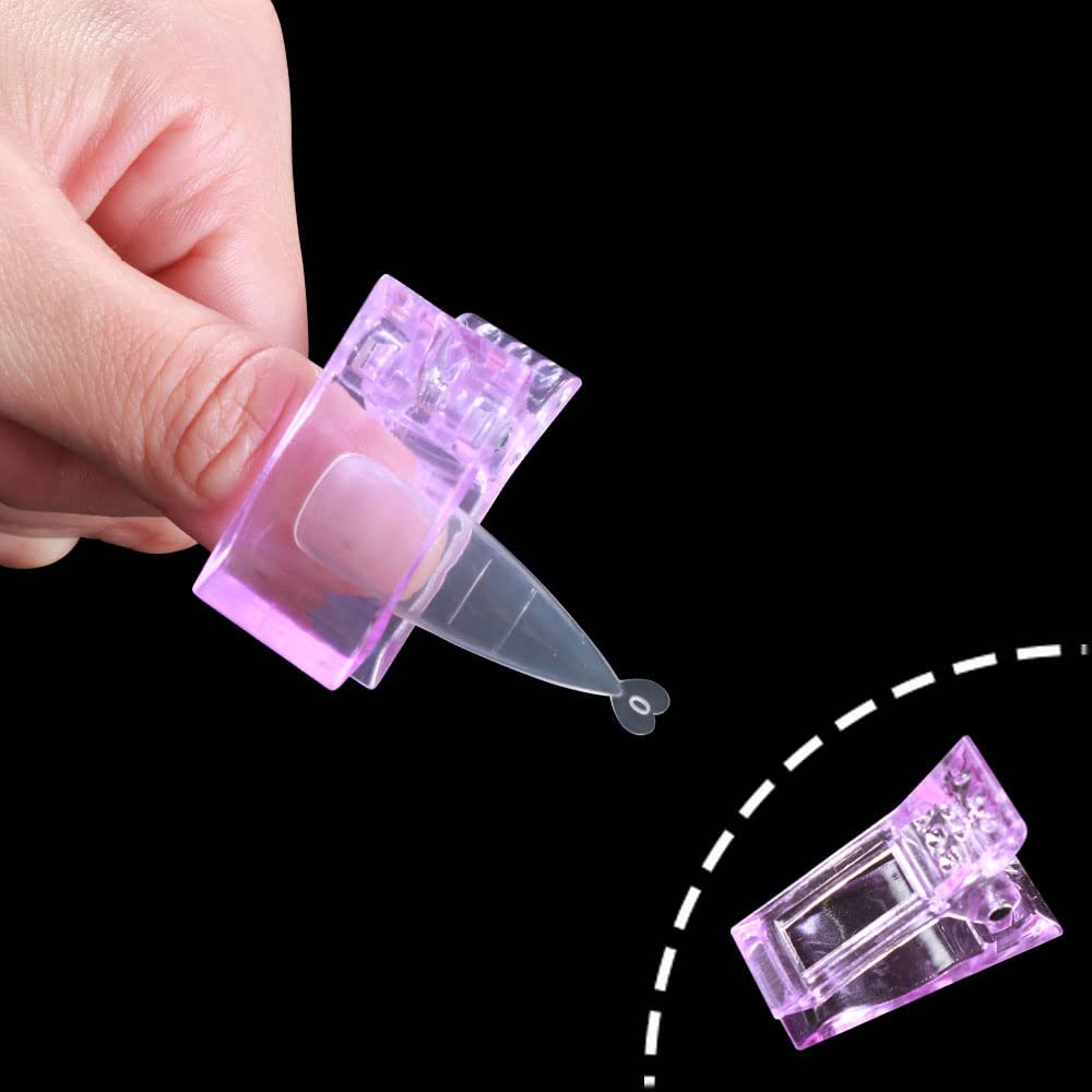 VNC 10 PCS Purple Nail Tips Clip for Polygel Nail Forms - Reusable UV LED Builder Clamps for DIY Manicure Nail Art - görsel 11