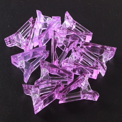 VNC 10 PCS Purple Nail Tips Clip for Polygel Nail Forms - Reusable UV LED Builder Clamps for DIY Manicure Nail Art