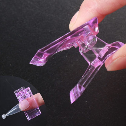 VNC 10 PCS Purple Nail Tips Clip for Polygel Nail Forms - Reusable UV LED Builder Clamps for DIY Manicure Nail Art