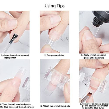 VNC 10 PCS Purple Nail Tips Clip for Polygel Nail Forms - Reusable UV LED Builder Clamps for DIY Manicure Nail Art