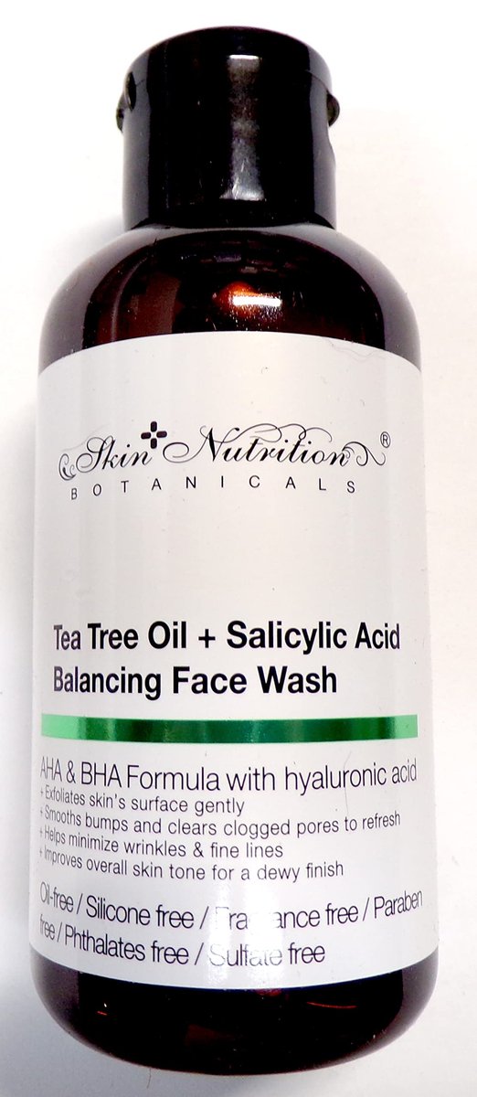 Skin Nutrition Botanicals Tea Tree Oil + Salicylic Acid Balancing Face Wash - 4 oz (118 ml) - Gentle Cleanser for Acne, Oily & Combination Skin - görsel 2