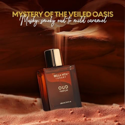 Bellavita Luxury OUD Eau de Parfum 100ml - Woody, Caramel, Floral Oud & Musk Unisex Fragrance Avelisse