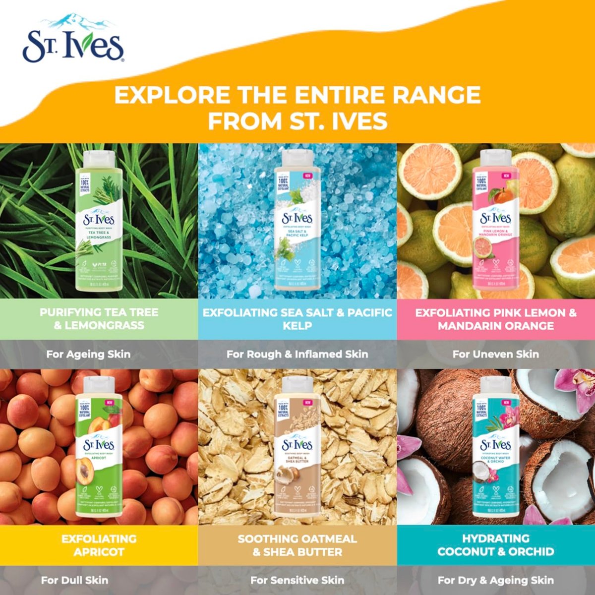 St. Ives Exfoliating Apricot Body Wash & Shower Gel for Women | 100% Natural Extracts | Cruelty Free & Paraben Free | 473ml Avelisse