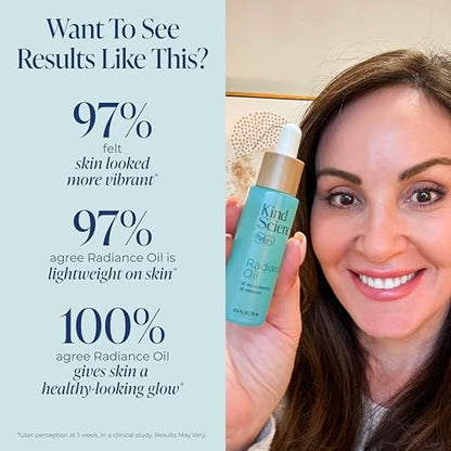 Kind Science Radiance Face Oil – Hydrating with Vitamin E, C & A, Bakuchiol, Jojoba & Moringa Oil – Anti-Aging for a Fresh, Dewy Look – Vegan, Paraben Free, Cruelty Free, 0.5 fl oz Avelisse