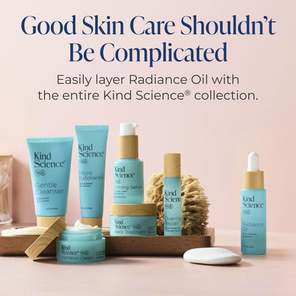 Kind Science Radiance Face Oil – Hydrating with Vitamin E, C & A, Bakuchiol, Jojoba & Moringa Oil – Anti-Aging for a Fresh, Dewy Look – Vegan, Paraben Free, Cruelty Free, 0.5 fl oz Avelisse