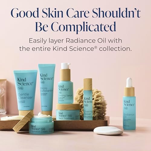 Kind Science Radiance Face Oil – Hydrating with Vitamin E, C & A, Bakuchiol, Jojoba & Moringa Oil – Anti-Aging for a Fresh, Dewy Look – Vegan, Paraben Free, Cruelty Free, 0.5 fl oz Avelisse