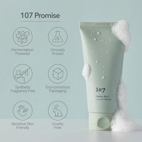 107 Gentle Gel Cleanser - Low pH, Non-Stripping Face Wash for Sensitive Skin with Antioxidants & Calming Ingredients, Korean Beauty (4.0 fl oz) Avelisse