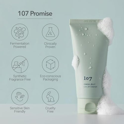 107 Gentle Gel Cleanser - Low pH, Non-Stripping Face Wash for Sensitive Skin with Antioxidants & Calming Ingredients, Korean Beauty (4.0 fl oz) Avelisse