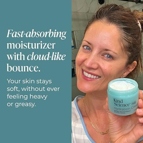 Kind Science Hydration Cream - Anti Aging Face Moisturizer for Women, Fragrance Free, Cruelty Free, 2 oz Avelisse