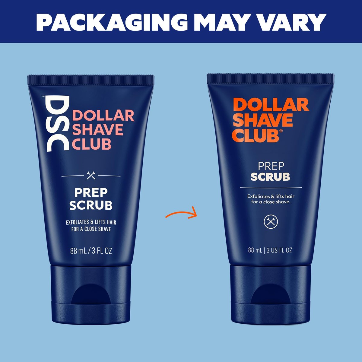 Dollar Shave Club Prep Scrub – Pre Shave Scrub to Prevent Ingrown Hairs, 3 oz (2-Pack) Avelisse