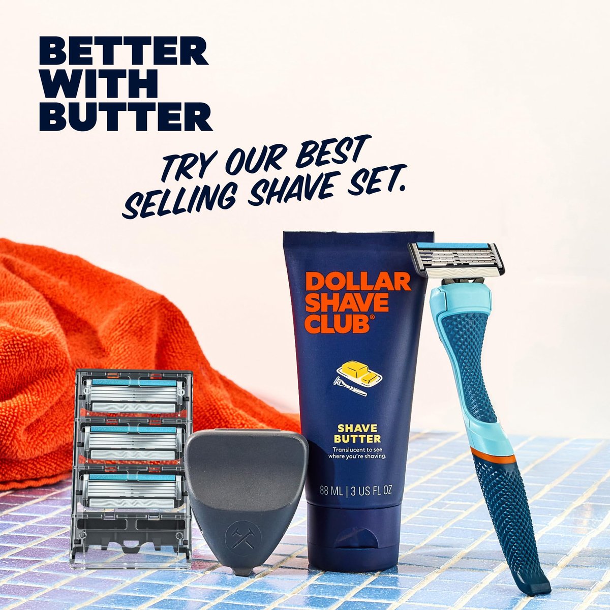 Dollar Shave Club Prep Scrub – Pre Shave Scrub to Prevent Ingrown Hairs, 3 oz (2-Pack) Avelisse