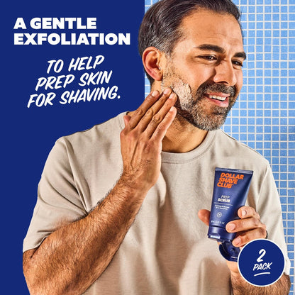 Dollar Shave Club Prep Scrub – Pre Shave Scrub to Prevent Ingrown Hairs, 3 oz (2-Pack) Avelisse