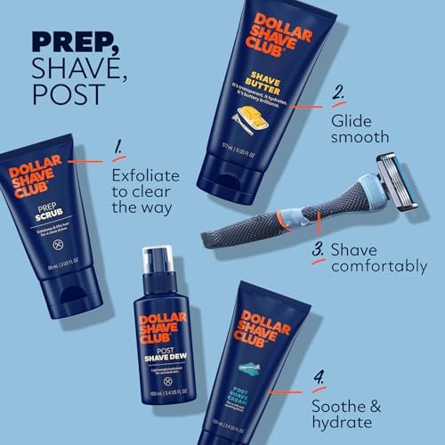 Dollar Shave Club Prep Scrub – Pre Shave Scrub to Prevent Ingrown Hairs, 3 oz (2-Pack) Avelisse