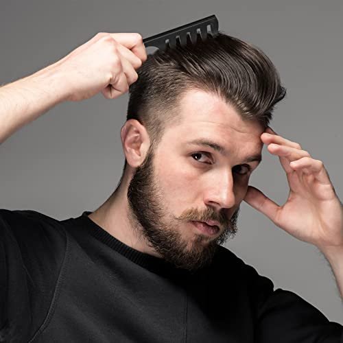 Sieral 4-Piece Hair Styling Combs Set – Wide Tooth & Texture Combs for Men Women, Black Plastic Barber Stylist Tool Kit - görsel 11