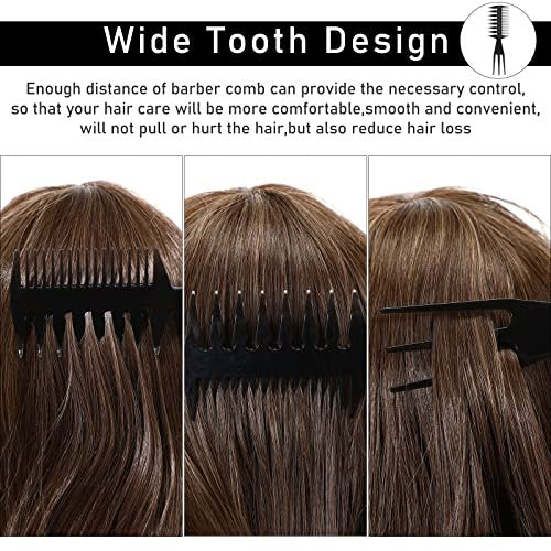 Sieral 4-Piece Hair Styling Combs Set – Wide Tooth & Texture Combs for Men Women, Black Plastic Barber Stylist Tool Kit - görsel 9