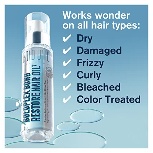 Boldplex 7 Hair Oil for Dry & Damaged Hair – Adds Shine, Strengthens, Smooths Split Ends & Frizz, Moisturizes & Nourishes. Weightless Hair Treatment Oil for Curly, Frizzy & Coarse Hair (3.38 Fl Oz) Avelisse