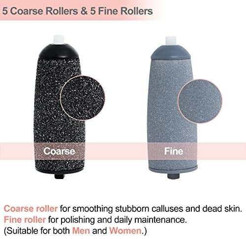 10 Pack Replacement Roller Refills Compatible with Finishing Touch Flawless Pedi Electric Tool File Include a Cleaning Brush (5 Coarse & 5 Fine Rollers) - görsel 4