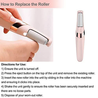 10 Pack Replacement Roller Refills Compatible with Finishing Touch Flawless Pedi Electric Tool File Include a Cleaning Brush (5 Coarse & 5 Fine Rollers)