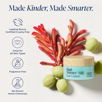 Kind Science by Ellen DeGeneres Eye Cream – Under Eye Cream for Wrinkles, Smooths & Moisturizes – Anti Aging with Hyaluronic Acid & Vitamin C – Fragrance Free, Paraben Free, 0.5 fl oz Avelisse