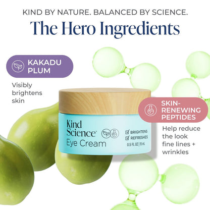 Kind Science by Ellen DeGeneres Eye Cream – Under Eye Cream for Wrinkles, Smooths & Moisturizes – Anti Aging with Hyaluronic Acid & Vitamin C – Fragrance Free, Paraben Free, 0.5 fl oz Avelisse