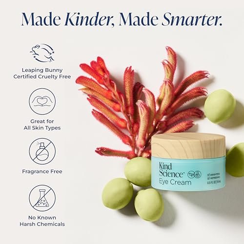 Kind Science by Ellen DeGeneres Eye Cream – Under Eye Cream for Wrinkles, Smooths & Moisturizes – Anti Aging with Hyaluronic Acid & Vitamin C – Fragrance Free, Paraben Free, 0.5 fl oz Avelisse