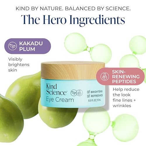 Kind Science by Ellen DeGeneres Eye Cream – Under Eye Cream for Wrinkles, Smooths & Moisturizes – Anti Aging with Hyaluronic Acid & Vitamin C – Fragrance Free, Paraben Free, 0.5 fl oz Avelisse