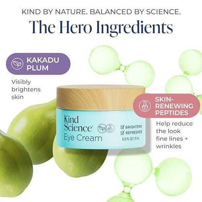 Kind Science by Ellen DeGeneres Eye Cream – Under Eye Cream for Wrinkles, Smooths & Moisturizes – Anti Aging with Hyaluronic Acid & Vitamin C – Fragrance Free, Paraben Free, 0.5 fl oz Avelisse