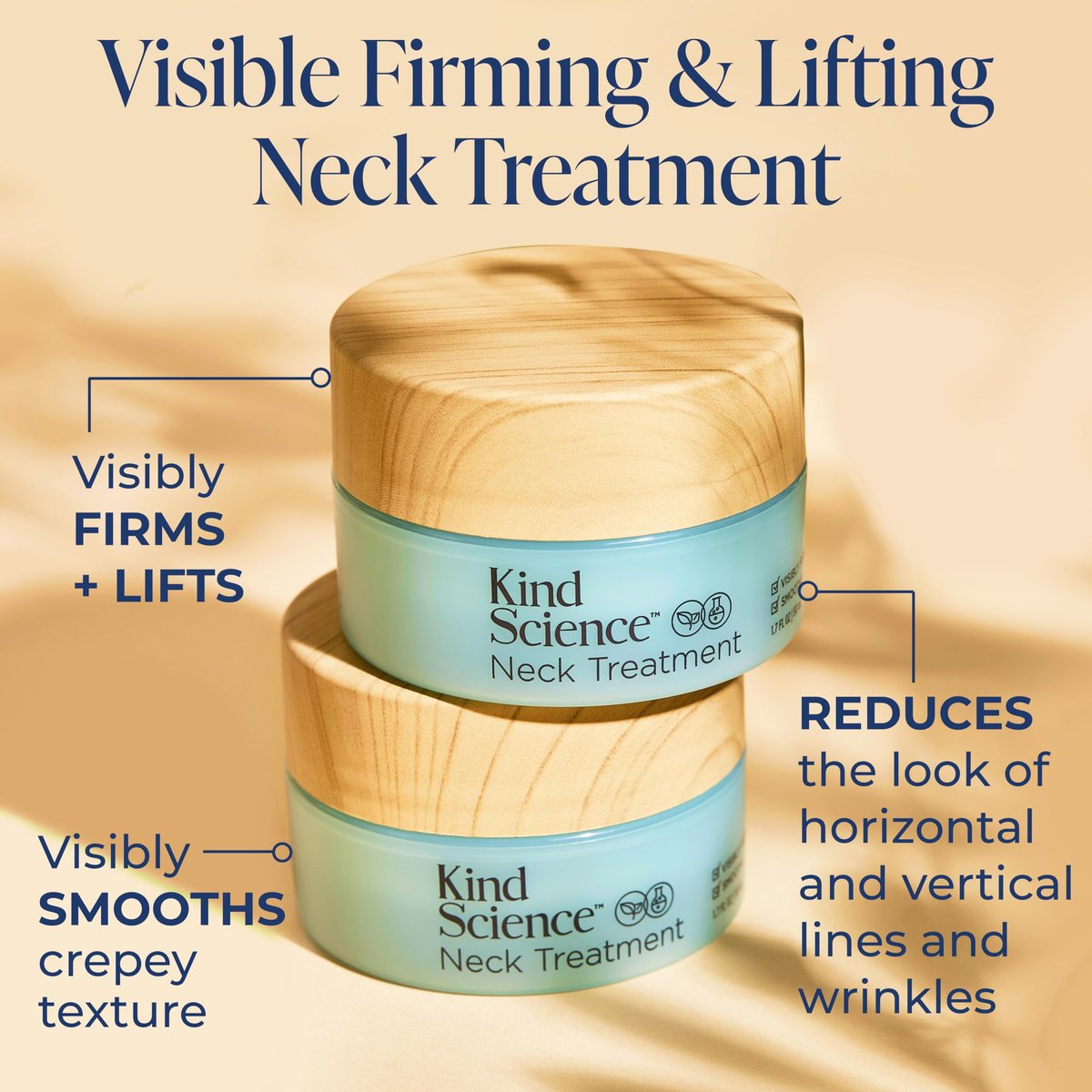 Kind Science Neck Treatment - Firming & Lifting Neck Cream, Anti-Aging, Paraben-Free, 1.7 oz Avelisse