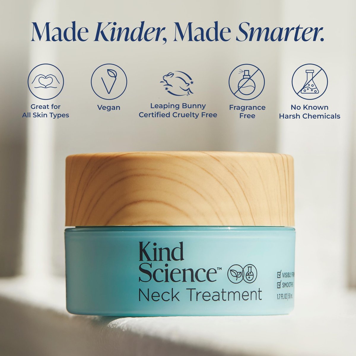 Kind Science Neck Treatment - Firming & Lifting Neck Cream, Anti-Aging, Paraben-Free, 1.7 oz Avelisse