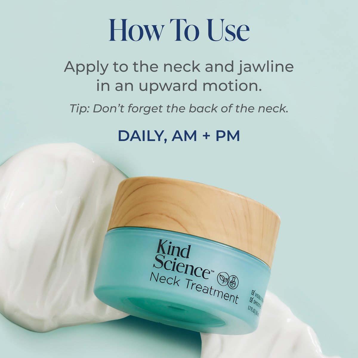 Kind Science Neck Treatment - Firming & Lifting Neck Cream, Anti-Aging, Paraben-Free, 1.7 oz Avelisse
