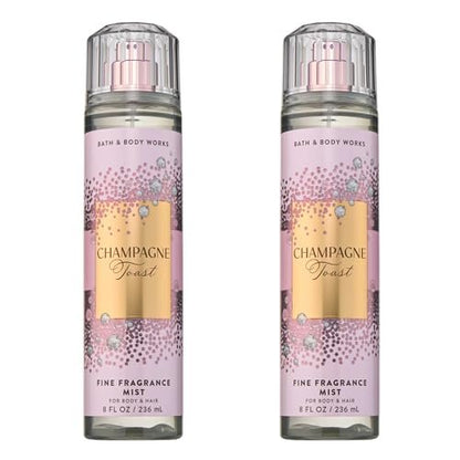 Bath & Body Works Champagne Toast Fine Fragrance Mist - 2 Pack, 8 fl oz Each - Bubbly Champagne & Sparkling Berry Scent for Women Avelisse