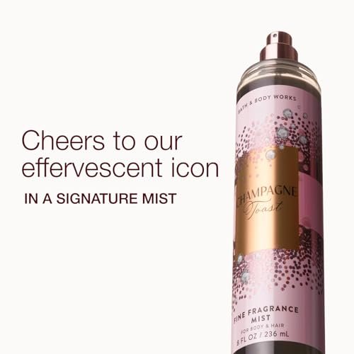 Bath & Body Works Champagne Toast Fine Fragrance Mist - 2 Pack, 8 fl oz Each - Bubbly Champagne & Sparkling Berry Scent for Women Avelisse