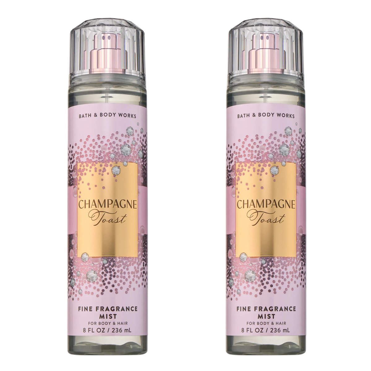 Bath & Body Works Champagne Toast Fine Fragrance Mist - 2 Pack, 8 fl oz Each - Bubbly Champagne & Sparkling Berry Scent for Women Avelisse