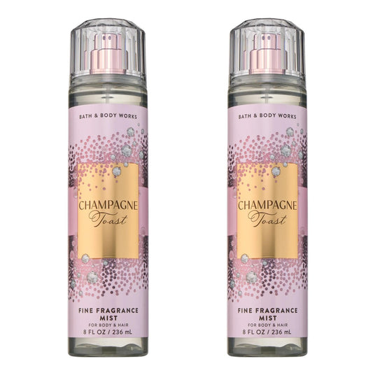 Bath & Body Works Champagne Toast Fine Fragrance Mist - 2 Pack, 8 fl oz Each - Bubbly Champagne & Sparkling Berry Scent for Women Avelisse