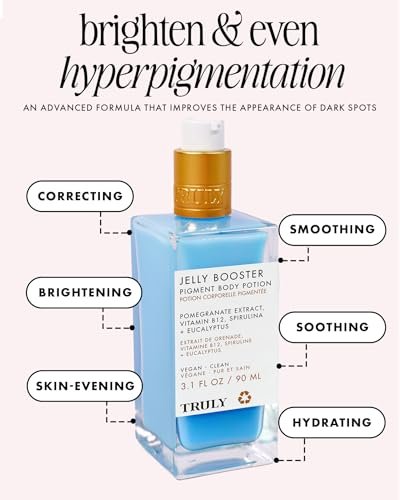 Truly Beauty Jelly Booster Pigment Body Potion - Lightweight Acne Scar Treatment for Face and Body, Fast Absorbing Scar Removal Serum, 3.1 Fl Oz Avelisse