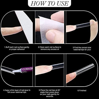 SITELENABY 360 Pcs No C Curve 3XL Square Nail Tips - Clear Acrylic False Nails for Professional Salons & DIY, 12 Sizes Flattened Half Cover