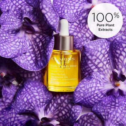 Clarins Blue Orchid Face Oil Treatment – Hydrating, Revitalizing Face Oil for Dry Skin with 100% Natural Plant Extracts Avelisse