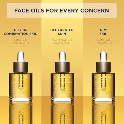 Clarins Blue Orchid Face Oil Treatment – Hydrating, Revitalizing Face Oil for Dry Skin with 100% Natural Plant Extracts Avelisse