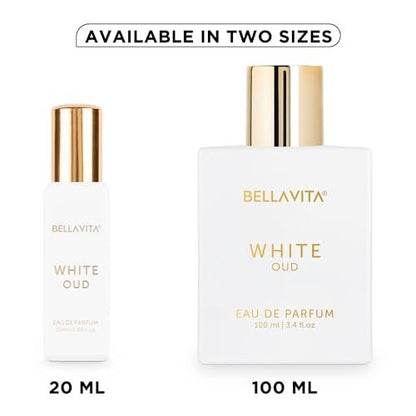 Bellavita Luxury WHITE OUD Eau de Parfum – 20 ml Travel Size Unisex Fragrance with Fruity, Lemon, Freesia & Tobacco Notes