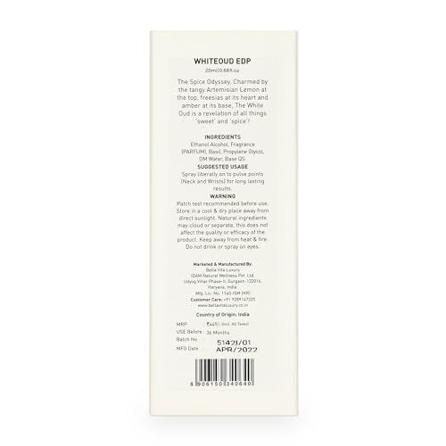 Bellavita Luxury WHITE OUD Eau de Parfum – 20 ml Travel Size Unisex Fragrance with Fruity, Lemon, Freesia & Tobacco Notes - görsel 14