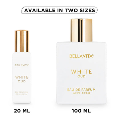 Bellavita Luxury WHITE OUD Eau de Parfum – 20 ml Travel Size Unisex Fragrance with Fruity, Lemon, Freesia & Tobacco Notes