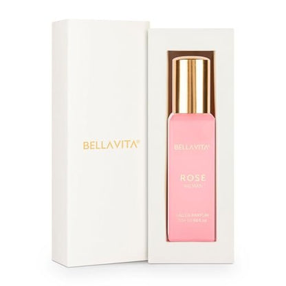 Bellavita Luxury ROSE Eau de Parfum - Travel Size Perfume for Women - Fresh Floral Peach, Jasmine, Ambery Musk - 20 ml (0.7 fl.oz.)