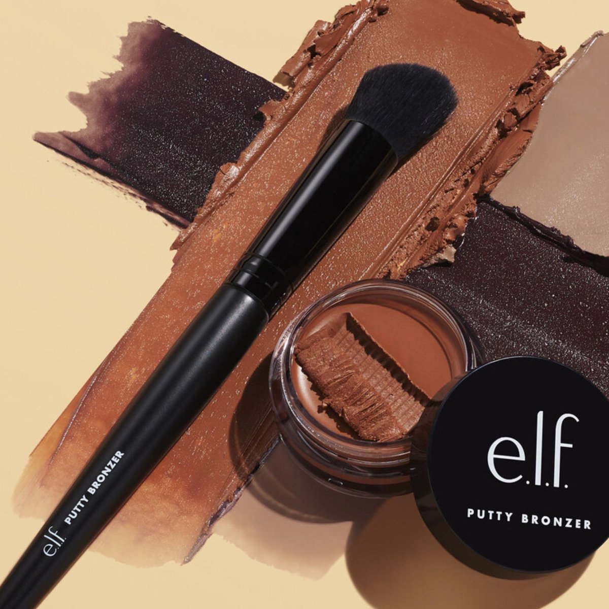 e.l.f. Putty Bronzer Brush - Angled Contour & Highlight Brush for Flawless Application - görsel 3