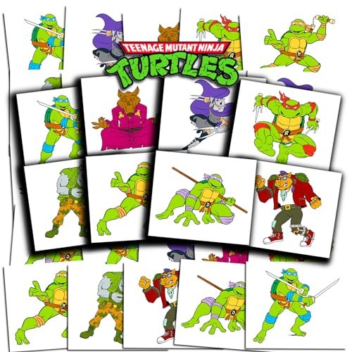 Teenage Mutant Ninja Turtles Temporary Tattoos for Kids – 70+ Individual TMNT Tattoos Party Favors, Made in USA - görsel 2