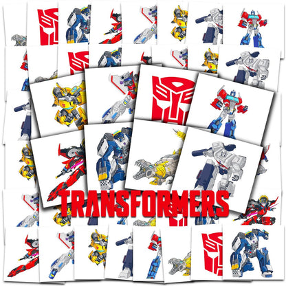 Transformers Temporary Tattoos Party Favors Bundle – 70+ Perforated Individual 2" x 2" Tattoos for Kids, Boys, Girls – Made in USA