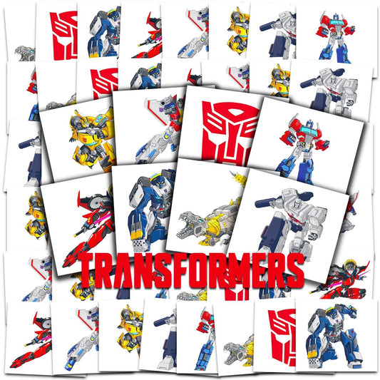 Transformers Temporary Tattoos Party Favors Bundle – 70+ Perforated Individual 2" x 2" Tattoos for Kids, Boys, Girls – Made in USA